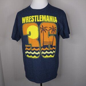 WrestleMania 36 WWE Men's Unisex Shirt * Large L * Blue Yellow * Short Sleeve